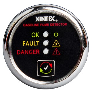 FIREBOY-XINTEX Xintex Gasoline Fume Detector & Alarm w/Plastic Sensor - Chrome Bezel Display FIREBOY-XINTEX Xintex Gasoline Fume Detector & Alarm w/Plastic Sensor - Chrome Bezel Display
