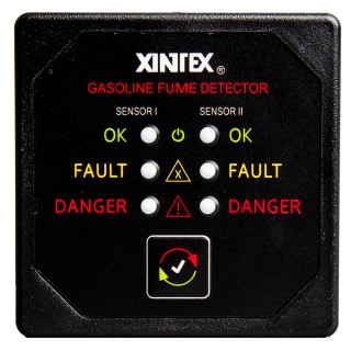 FIREBOY-XINTEX Xintex Gasoline Fume Detector w/2 Plastic Sensors - Black Bezel Display FIREBOY-XINTEX Xintex Gasoline Fume Detector w/2 Plastic Sensors - Black Bezel Display