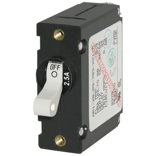 BLUE SEA SYSTEMS Blue Sea 7917 A-Series White Toggle Circuit Breaker - Single Pole 2.5A BLUE SEA SYSTEMS Blue Sea 7917 A-Series White Toggle Circuit Breaker - Single Pole 2.5A