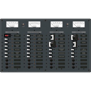Blue Sea 8086 AC 3 Sources +12 Positions/DC Main +19 Position Toggle Circuit Breaker Panel - White Switches Blue Sea 8086 AC 3 Sources +12 Positions/DC Main +19 Position Toggle Circuit Breaker Panel - White Switches