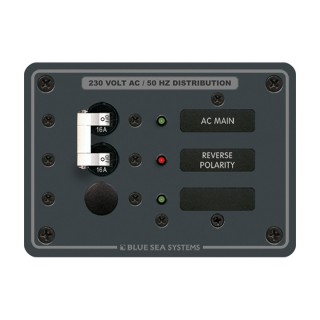 Blue Sea 8129 AC Main + Branch A-Series Toggle Circuit Breaker Panel (230V) - Main + 1 Position Blue Sea 8129 AC Main + Branch A-Series Toggle Circuit Breaker Panel (230V) - Main + 1 Position