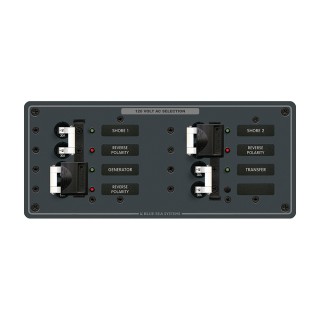Blue Sea 8498 Breaker Panel - AC 3 Sources - White Blue Sea 8498 Breaker Panel - AC 3 Sources - White