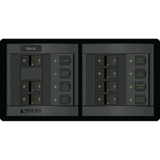 Blue Sea 1230 120V AC Main + 6 Positions - Horizontal Blue Sea 1230 120V AC Main + 6 Positions - Horizontal