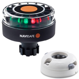 Navisafe Navilight Tricolor 2NM w/Navibolt Base & Horizontal Mount - White Navisafe Navilight Tricolor 2NM w/Navibolt Base & Horizontal Mount - White