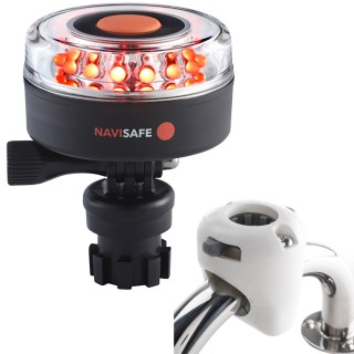 Navisafe Navilight All RED 360° 2NM w/Navimount Base & Rail Mount - White Navisafe Navilight All RED 360° 2NM w/Navimount Base & Rail Mount - White