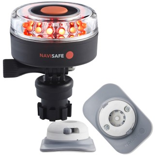 Navisafe Navilight All RED 360° 2NM w/Navimount Base & RIB Mount - White Navisafe Navilight All RED 360° 2NM w/Navimount Base & RIB Mount - White