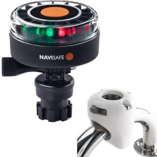 Navisafe Navilight 2NM Tricolor w/Navimount Base & Rail Mount - White Navisafe Navilight 2NM Tricolor w/Navimount Base & Rail Mount - White