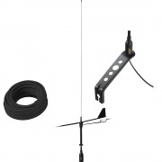 Glomex Black Swan VHF Antenna w/Wind Indicator & 66&#39; Coax Cable