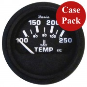 Faria 2" Heavy-Duty Water Temperature Gauge (100-250F) - Black *Bulk Case of 24*