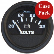 Faria 2" Heavy-Duty Voltmeter (14-32 VDC) - Black *Bulk Case of 24*