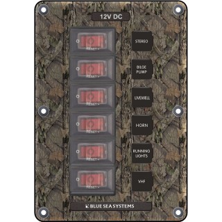 Blue Sea 4325 Circuit Breaker Switch Panel 6 Position - Camo Blue Sea 4325 Circuit Breaker Switch Panel 6 Position - Camo