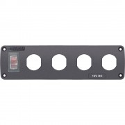 Blue Sea Water Resistant USB Accessory Panel - 15A Circuit Breaker, 4x Blank Apertures