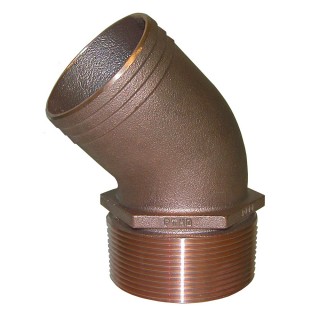 GROCO Фиттинг NPT Bronze 45° Pipe to Hose GROCO Фиттинг NPT Bronze 45° Pipe to Hose