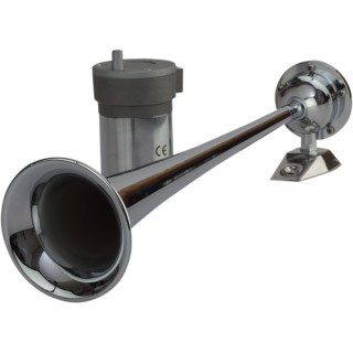 Sea-Dog Chrome Plated Trumpet Airhorn Long Single w/Compressor Sea-Dog Chrome Plated Trumpet Airhorn Long Single w/Compressor