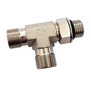 Octopus Orb Brass Tee Fitting - ORB 5 to 3/8" Compression Octopus Orb Brass Tee Fitting - ORB 5 to 3/8" Compression