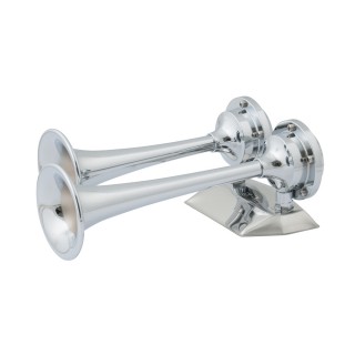 Marinco 12V Chrome Plated Dual Trumpet Mini Air Horn Marinco 12V Chrome Plated Dual Trumpet Mini Air Horn