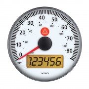 VDO Viewline 3-3/8" (85mm) 85 MPH/140 KMH Electronic Speedometer 12/24V w/o Bezel - Ivory