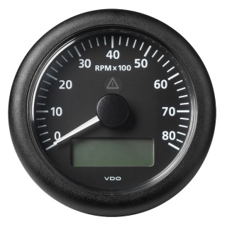 Veratron 3-3/8" (85MM) ViewLine Tachometer with Multi-Function Display - 0 to 8000 RPM - Black Dial & Bezel Veratron 3-3/8" (85MM) ViewLine Tachometer with Multi-Function Display - 0 to 8000 RPM - Black Dial & Bezel