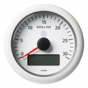 Veratron 3-3/8" (85MM) ViewLine Tachometer with Multi-function Display - 0 to 3000 RPM - White Dial & Bezel