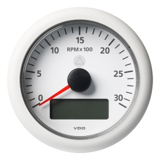 Veratron 3-3/8" (85MM) ViewLine Tachometer with Multi-function Display - 0 to 3000 RPM - White Dial & Bezel Veratron 3-3/8" (85MM) ViewLine Tachometer with Multi-function Display - 0 to 3000 RPM - White Dial & Bezel