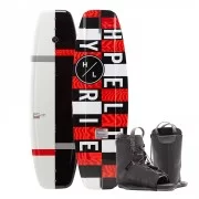 Hyperlite Motive Wakeboard 134cm w/Frequency Boot (OSFA - Boot Size 6 to 12) - 2021 Edition - Black/Red