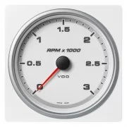 Veratron 4-3/8" (110mm) AcquaLink&reg; Tachometer 3000 RPM - 12/24V - White Dial & Bezel