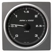 Veratron 4-3/8" (110mm) AcquaLink&reg; Tachometer 3000 RPM - 12/24V - Black Dial & Bezel