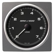 Veratron 4-3/8" (110mm) AcquaLink&reg; Tachometer 7000 RPM - 12/24V - Black Dial & Bezel