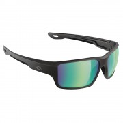 H2Optix Ashore Sunglasses Matt Black, Brown Green Flash Mirror Lens Cat. 3 - AntiSalt Coating w/Floatable Cord