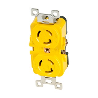 Marinco Locking Receptacle - 15A, 125V - Yellow Marinco Locking Receptacle - 15A, 125V - Yellow