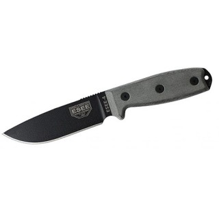 ESEE KNIVES Нож с гладким лезвием Esee-4, сталь 1095, цвет черный, ножны