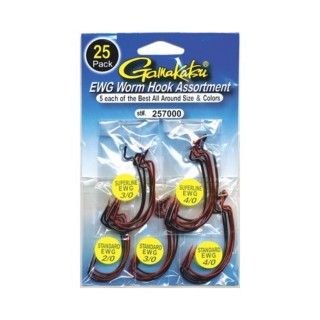 Gamakatsu Ewg Worm Assortment 2/0-4/0 25 Per Pack Gamakatsu Ewg Worm Assortment 2/0-4/0 25 Per Pack