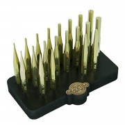 Grace USA 20 Piece Brass Punch Set w Bench Block