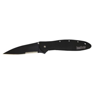 Kershaw Leek Assisted 3in Black Combo Black Stainless Handle Kershaw Leek Assisted 3in Black Combo Black Stainless Handle