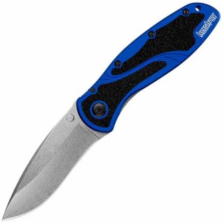 Kershaw Blur Assisted 3.38 in Stonewash Plain Blue Aluminum Kershaw Blur Assisted 3.38 in Stonewash Plain Blue Aluminum