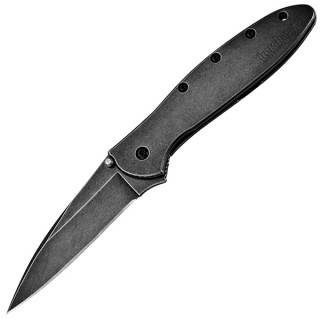 Kershaw Leek Assisted 3.0 in Blackwash Plain SS Handle Kershaw Leek Assisted 3.0 in Blackwash Plain SS Handle