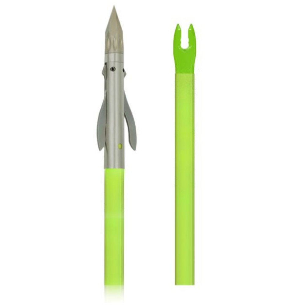 Muzzy Bowfishing Arrow Iron 2-Blade w/ Chartreuse Arrow 1034