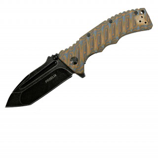 Proelia TX010 Folder 4in Black SW Tanto Blade Brn-Blue G-10 Proelia TX010 Folder 4in Black SW Tanto Blade Brn-Blue G-10
