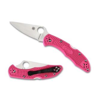 Spyderco Delica 4 Flat Ground Pink CPM S30V PlainEdge Spyderco Delica 4 Flat Ground Pink CPM S30V PlainEdge