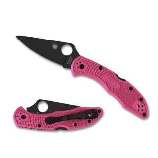 Spyderco Delica 4 Flat Ground Pink CPM S30V Blk Blade Plain Spyderco Delica 4 Flat Ground Pink CPM S30V Blk Blade Plain