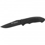 S and W SWA25 Folder 3.25 in Black Blade Rubber Handle