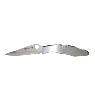 Spyderco Police Folder 4.13 in Plain Stainless Steel Handle Spyderco Police Folder 4.13 in Plain Stainless Steel Handle