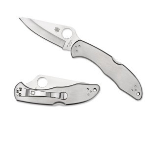 Spyderco Delica 4 Folder 2.88 in Plain Stainless Handle Spyderco Delica 4 Folder 2.88 in Plain Stainless Handle