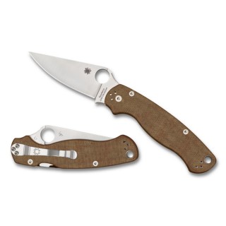 Spyderco Para Military 2 Brown Canvas Micarta Cru-Wear Spyderco Para Military 2 Brown Canvas Micarta Cru-Wear