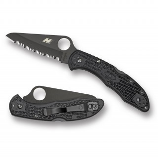 Spyderco Salt 2 Folder 3.0 in Black Serr Black FRN Handle Spyderco Salt 2 Folder 3.0 in Black Serr Black FRN Handle