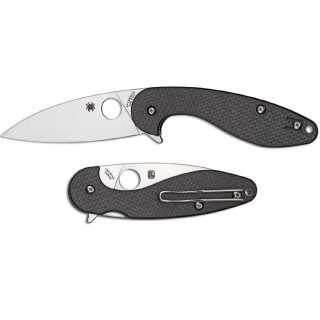 Spyderco Silverax Folder 3.48 in Plain Carbon Fiber G10 Hndl Spyderco Silverax Folder 3.48 in Plain Carbon Fiber G10 Hndl
