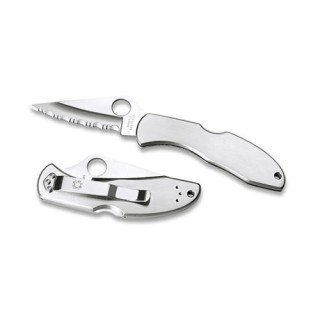 Spyderco Delica 4 Folder 2.88 in Serrated Stainless Handle Spyderco Delica 4 Folder 2.88 in Serrated Stainless Handle