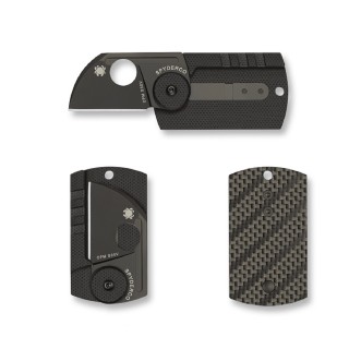 Spyderco Dogtag Folder 1.22 in Black Plain Carbon Fiber-G10 Spyderco Dogtag Folder 1.22 in Black Plain Carbon Fiber-G10