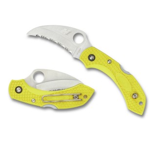 Spyderco Dragonfly 2 2.25 in H1 Hawkbill Serrated Yellow FRN Spyderco Dragonfly 2 2.25 in H1 Hawkbill Serrated Yellow FRN