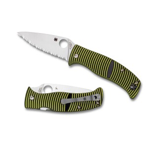 Spyderco Caribbean Folder 3.7 in Serrated Black-Yellow G-10 Spyderco Caribbean Folder 3.7 in Serrated Black-Yellow G-10